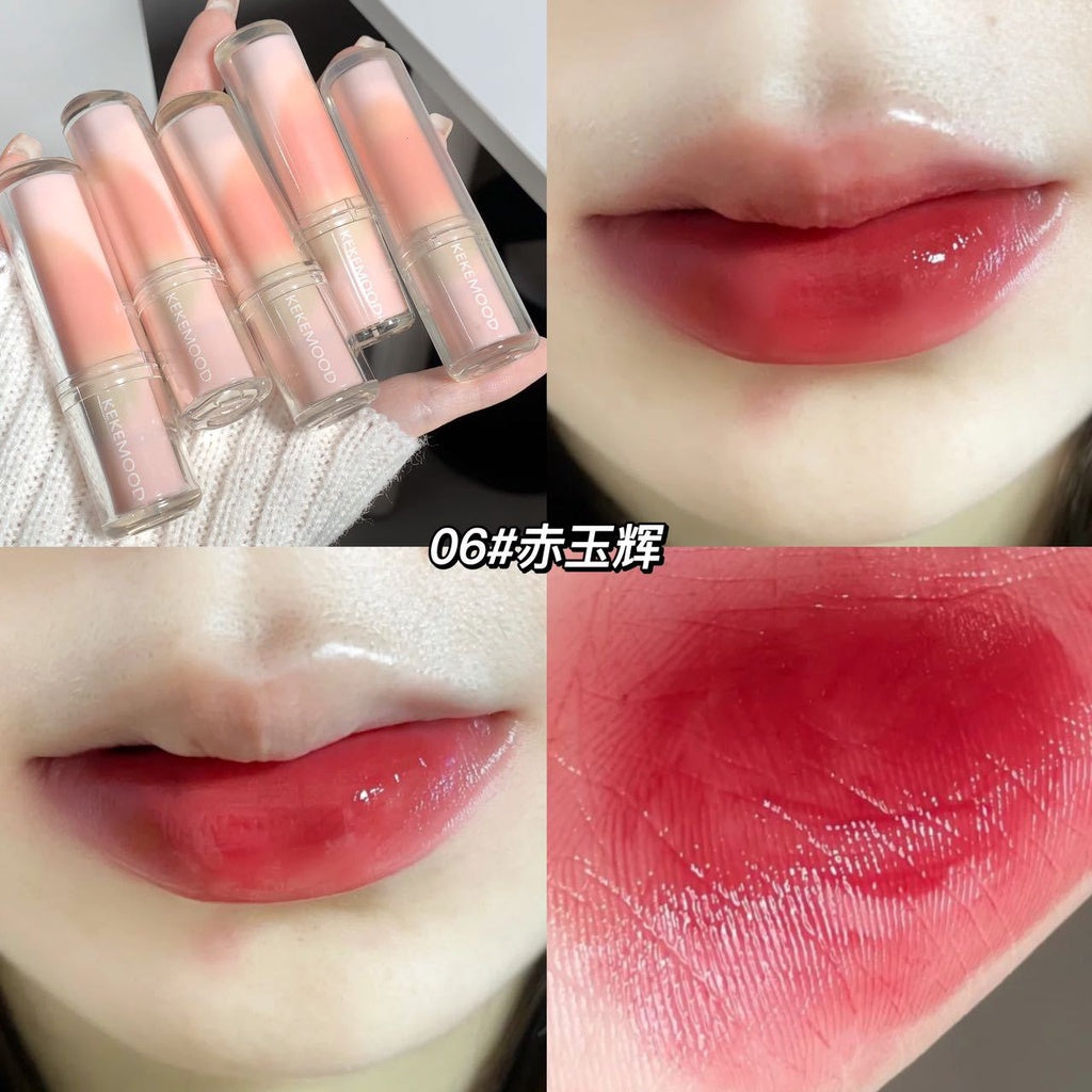 Kekemood Lipstick Colored Round Tube Mirror Surface Moisturize Moisturizing Water Proof Lasting Nature Lip Gloss