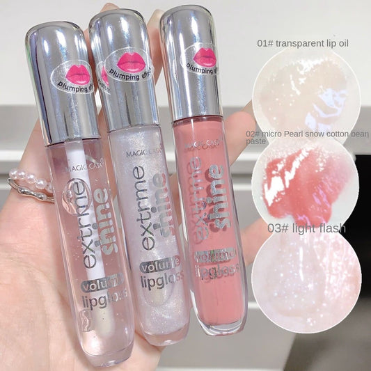 MAGIC CASA Lip Gloss Transparent Mirror Surface Pearlescent Flash Moisturize Moisturizing Water Proof Lasting Lipstick