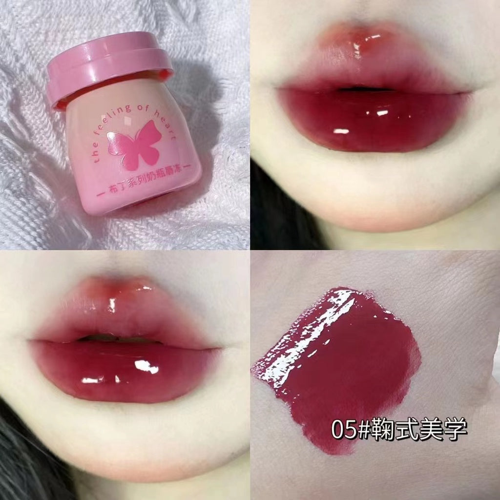 Herorange Butterfly Lipstick Pudding Mirror Surface Moisturizing Moisturize Water Proof Not Easy To Fade Lip Gloss