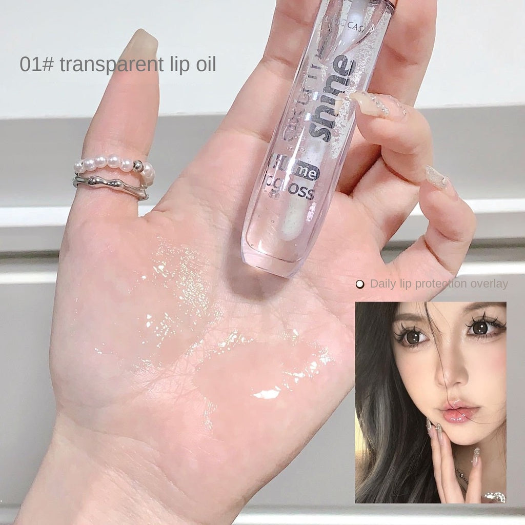 MAGIC CASA Lip Gloss Transparent Mirror Surface Pearlescent Flash Moisturize Moisturizing Water Proof Lasting Lipstick