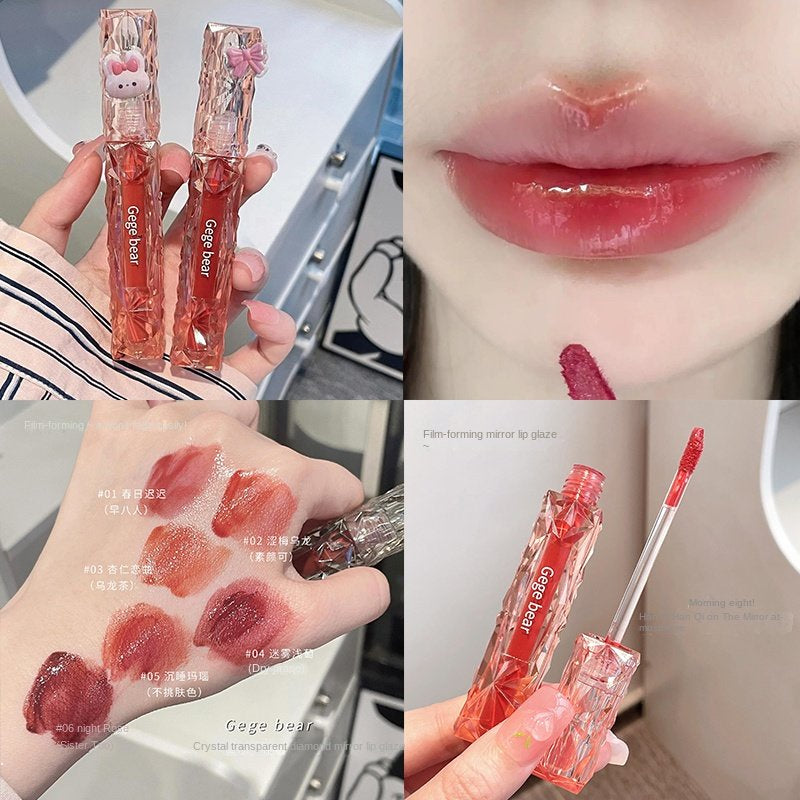 Gege Bear Mirror Surface Lip Gloss Moisturize Water Proof Not Easy To Fade Lasting Lipstick