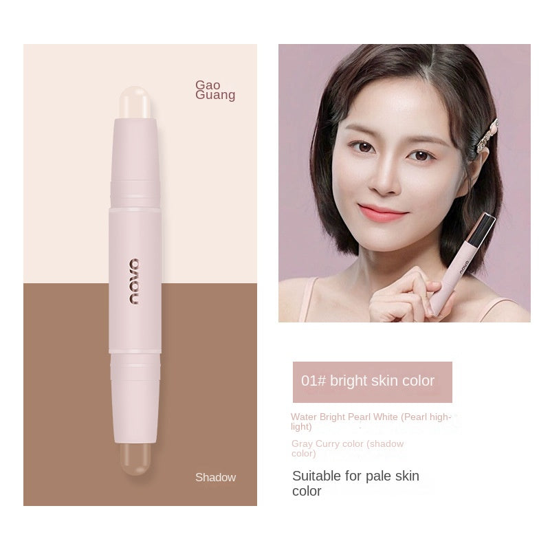 NOVO Double Head Contouring Highlight Stick Brighten Concealer Repair Face Shadow Nose Shadow Highlight Contouring Pen