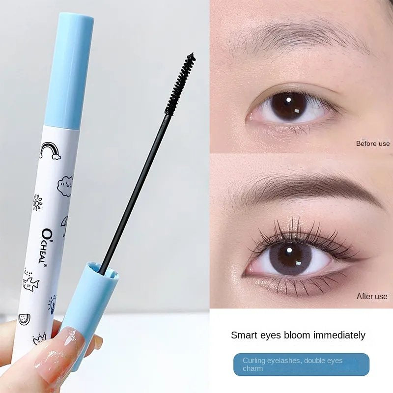 O'CHEAL Small Round Tube Mascara  Not Easy To Smudge Nature Curly Thin Brush Head Dense Lasting Water Proof Mascara