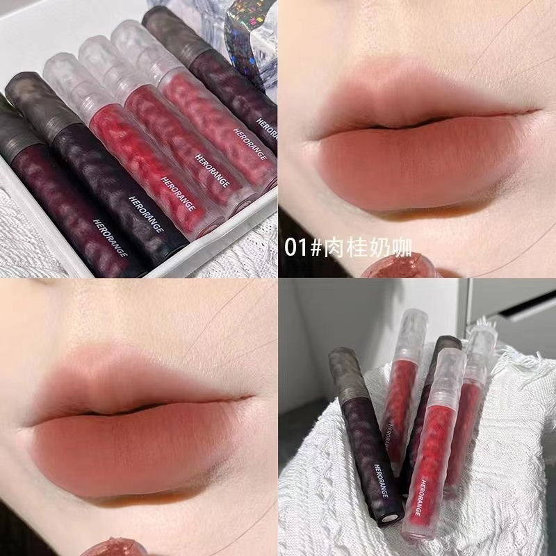 HERORANGE Lip Gloss Frosted Matte Lip Glaze Water Proof Lasting Nature Lipstick