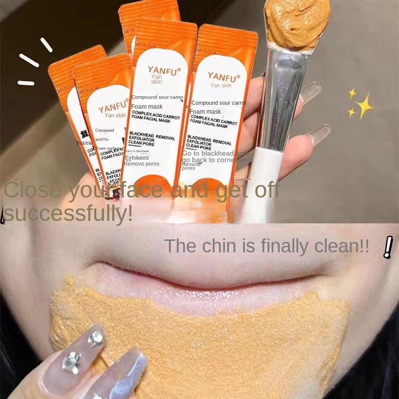 Carrot Foam Smear Facial Mask Supplement Skin Moisture Nourish Moisturize Skin Care Fresh Non -sticky Independent Packaging