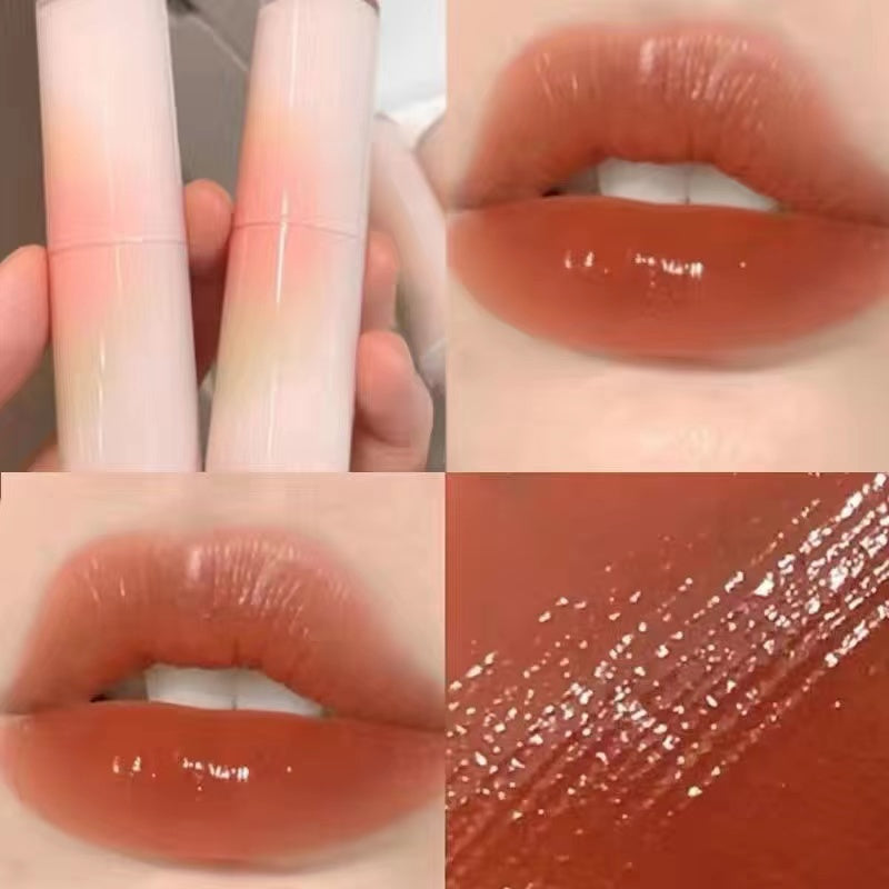 Lipstick Colored Round Tube Mirror Surface Moisturize Moisturizing Water Proof Lasting Nature Lip Gloss