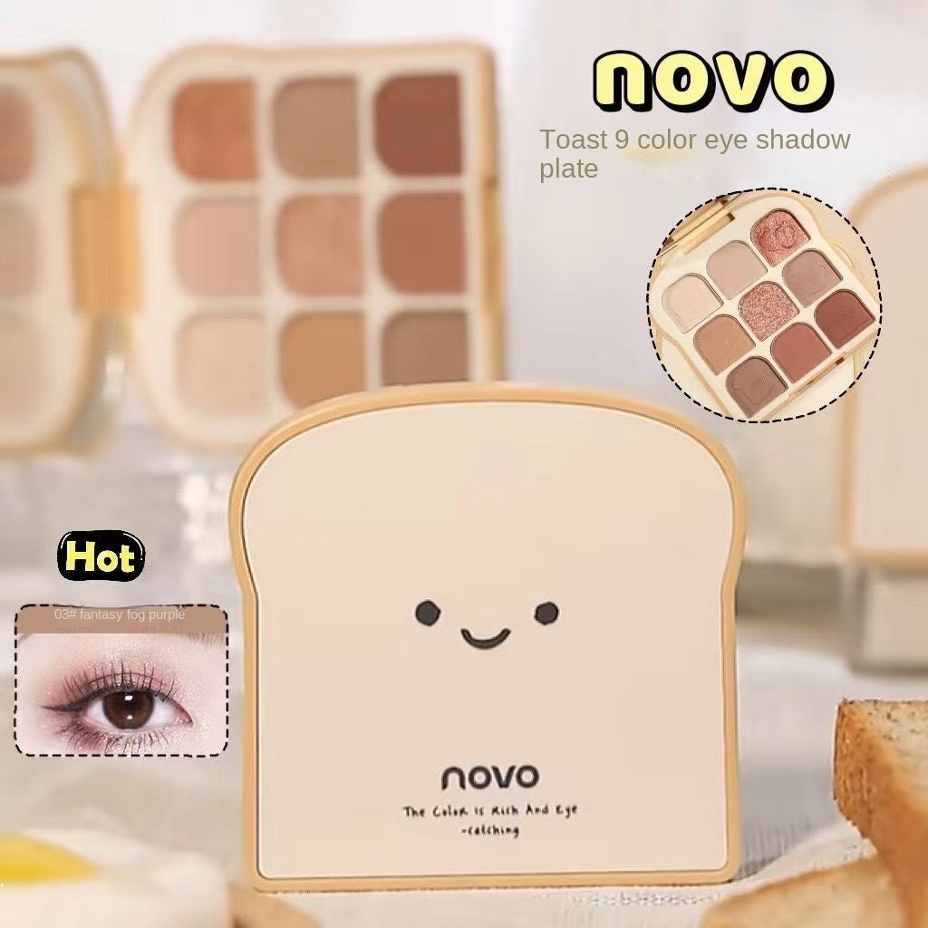 Novo Bread Shadow Tray Pearlescent Matte Sparkling Glittering Water Proof Lasting Eye Shadow