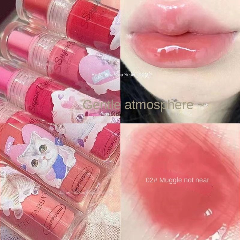 Cappuvini Cat Lip Gloss Lip Essence Lip Glaze Lip Oil Protection Mirror Surface Moisturize Moisturizing Water Proof Lipstick