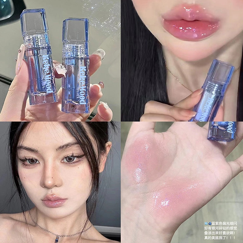 Kekemood Lip Gloss Blue Mirror Surface Moisturize Moisturizing Lasting Water Proof Lipstick