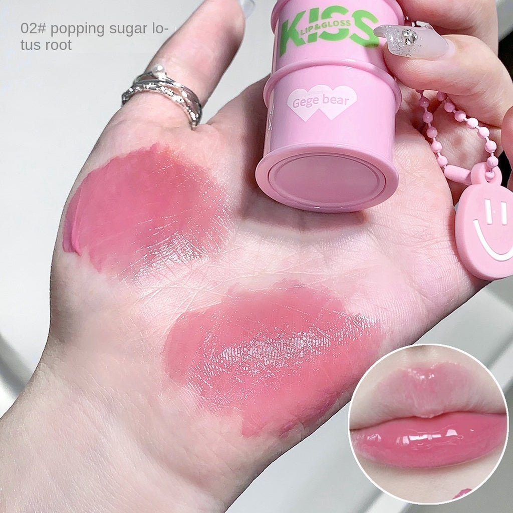 Gege Bear Lip Gloss Mirror Surface Moisturize Moisturizing Water Proof Lasting Pendant Lipstick