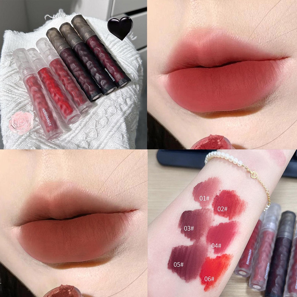 HERORANGE Lip Gloss Frosted Matte Lip Glaze Water Proof Lasting Nature Lipstick