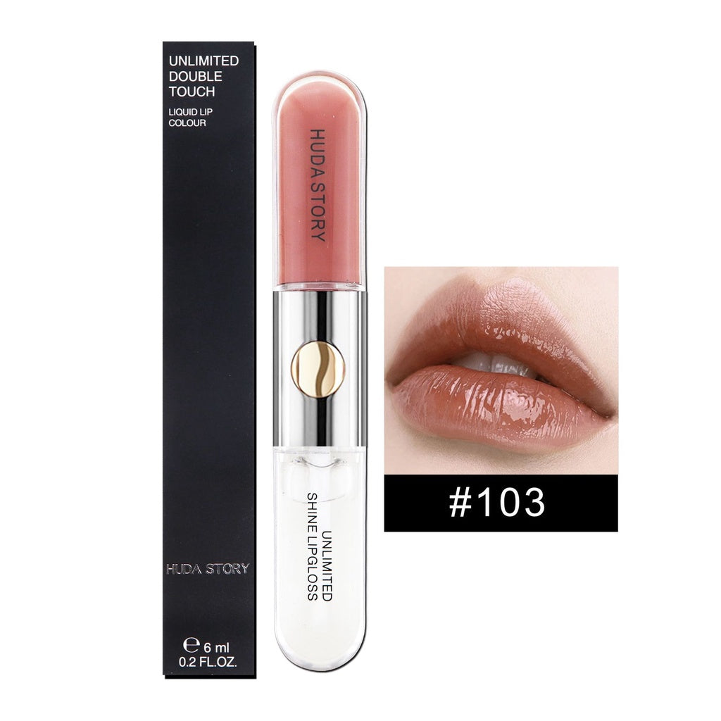 Double Head Lip Gloss Lip Oil Moisturize Moisturizing Water Proof Lasting Lipstick