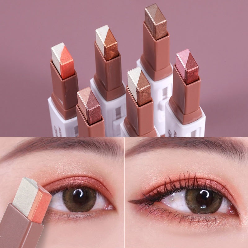 MEIBAOGE Dual -color Eye Shadow Stick Makeup Eye Shadow Pearlescent  Matte Water Proof Lasting Eye Shadow