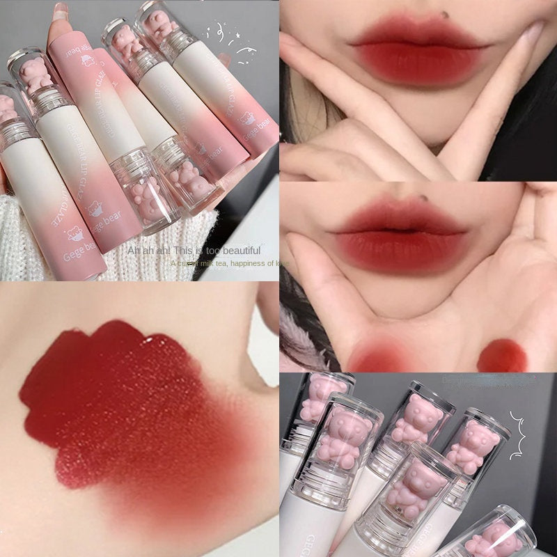 Gege Bear Cute Bear Lip Gloss Moisturize Moisturizing Lasting Waterproof Not Easy To Fade Portable Nature Lipstick