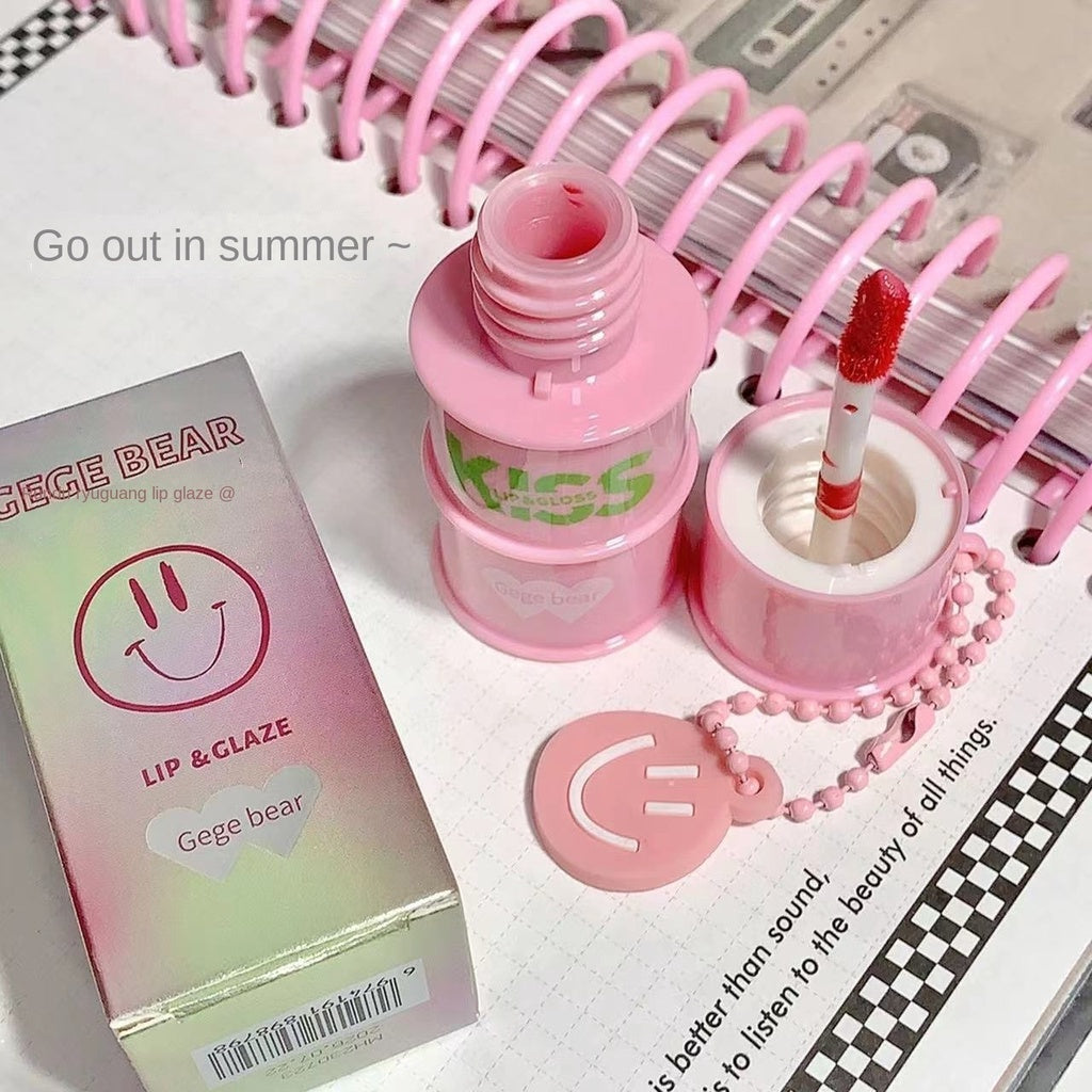 Gege Bear Lip Gloss Mirror Surface Moisturize Moisturizing Water Proof Lasting Pendant Lipstick