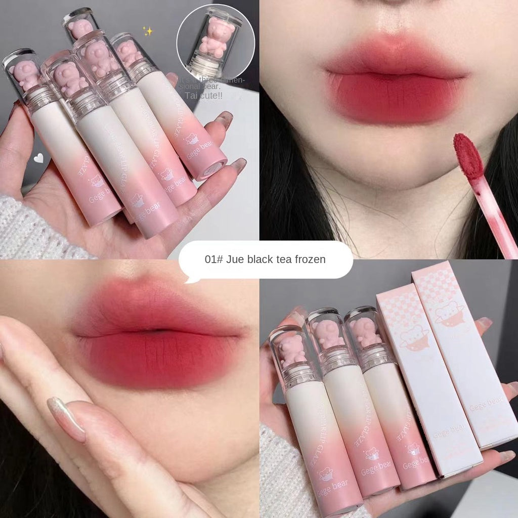 Gege Bear Cute Bear Lip Gloss Moisturize Moisturizing Lasting Waterproof Not Easy To Fade Portable Nature Lipstick