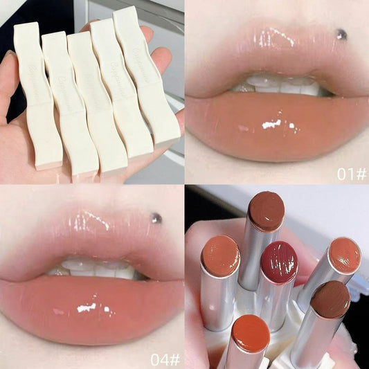 CAPPUVINI White Feather Lip Gloss Nude Color Moisturize Moisturizing Water Proof Non Stick Lipstick