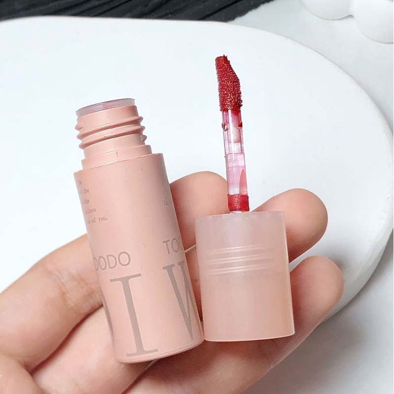 Toot Dodo Velvet Lip Gloss Small Round Tube Not Easy To Fade Moisturize Matte Waterproof Lasting Lipstick