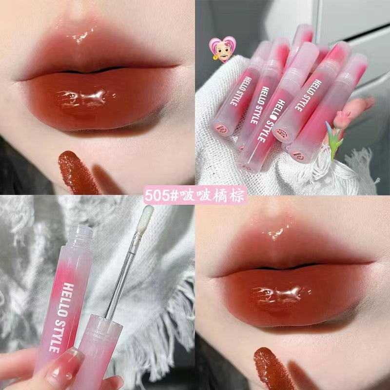 Hello Style Pink Lip Gloss Mirror Surface Lasting Moisturize Moisturizing Water Proof Lipstick