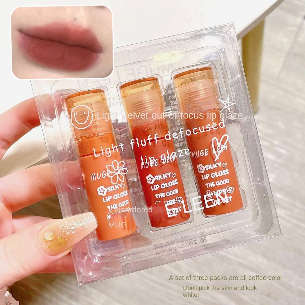 MUGE LEEN Cute Round Tube Lip Glaze Velvet Matte Non Stick Cup Does Not Fade Water Proof Lasting Lipstick Set