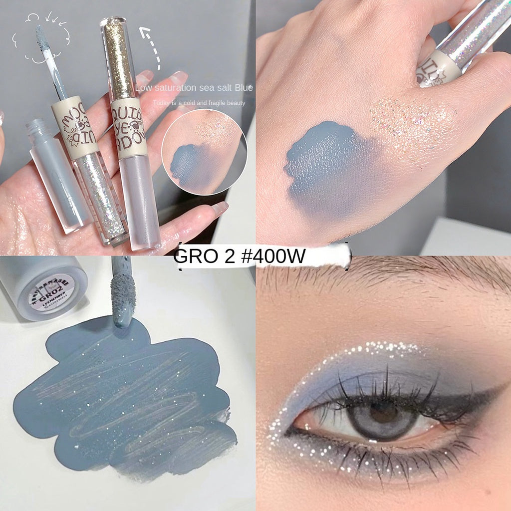 Gege Bear Liquid Eye Shadow Double Head Glittering Brighten Pearlescent Sequins Matte Water Proof Moisturize Eye Shadow Stick