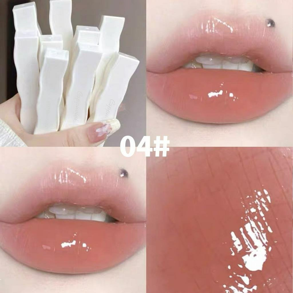 CAPPUVINI White Feather Lip Gloss Nude Color Moisturize Moisturizing Water Proof Non Stick Lipstick