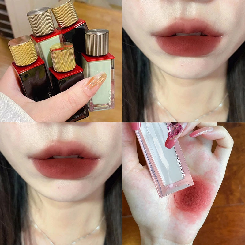 Cappuvini Lip Gloss Mirror Surface Moisturize Matte Lip Glaze Water Proof Lasting Nature Lipstick