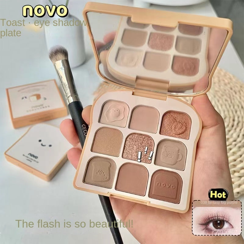 Novo Bread Shadow Tray Pearlescent Matte Sparkling Glittering Water Proof Lasting Eye Shadow