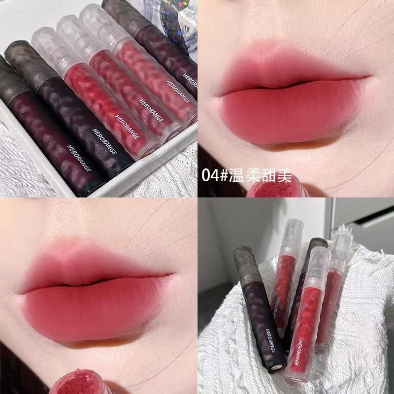 HERORANGE Lip Gloss Frosted Matte Lip Glaze Water Proof Lasting Nature Lipstick