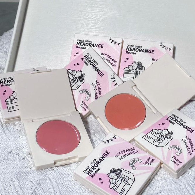 HERORANGE Blush Cream Pink Moisturize Moisturizing Water Proof Lasting Young Girl Blush Palette