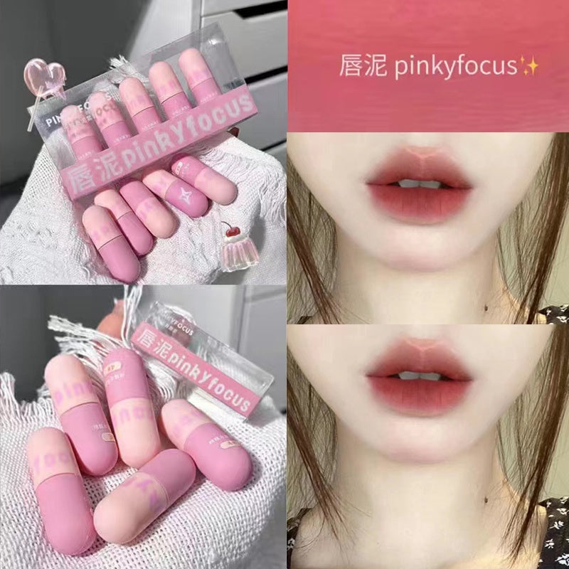 Pinkyfocus Capsule Lip Gloss Matte Velvet Water Proof Lasting Not Easy To Fade Lipstick