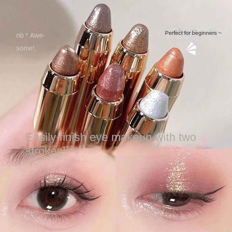 Double Head Eye Shadow Highlight Water Proof Nature Lasting Sparkling Pearlescent Brighten Lazy Eye Shadow Stick