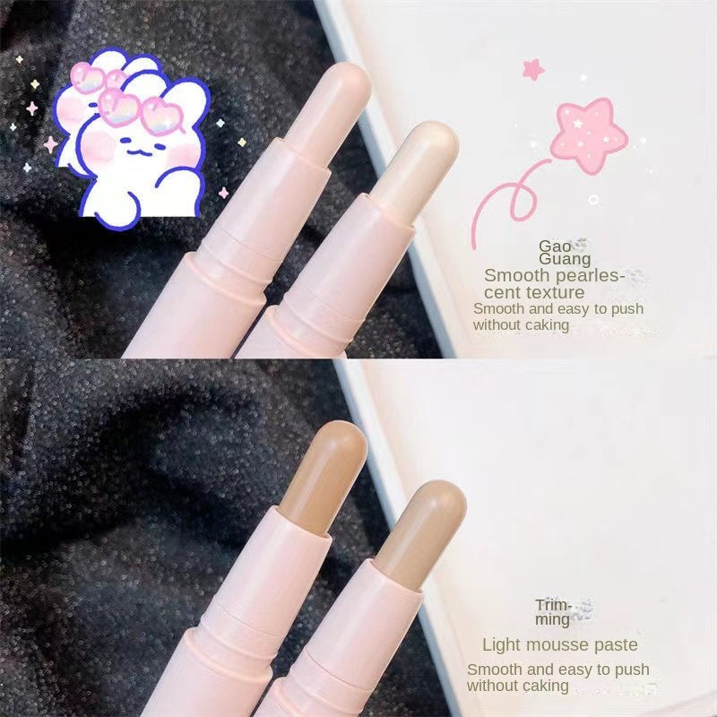 NOVO Double Head Contouring Highlight Stick Brighten Concealer Repair Face Shadow Nose Shadow Highlight Contouring Pen