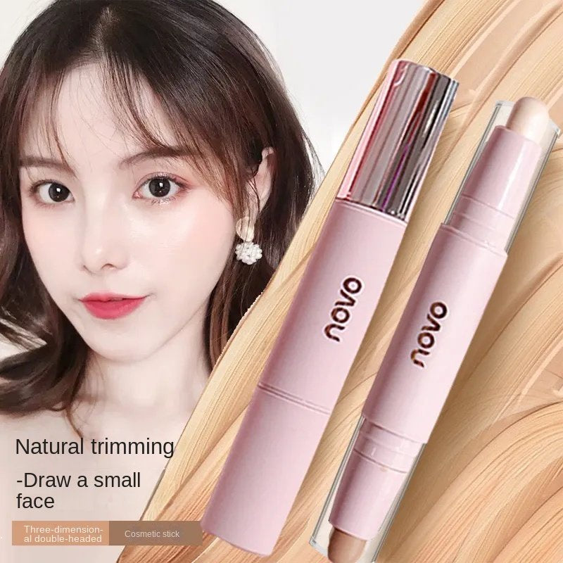 NOVO Double Head Contouring Highlight Stick Brighten Concealer Repair Face Shadow Nose Shadow Highlight Contouring Pen