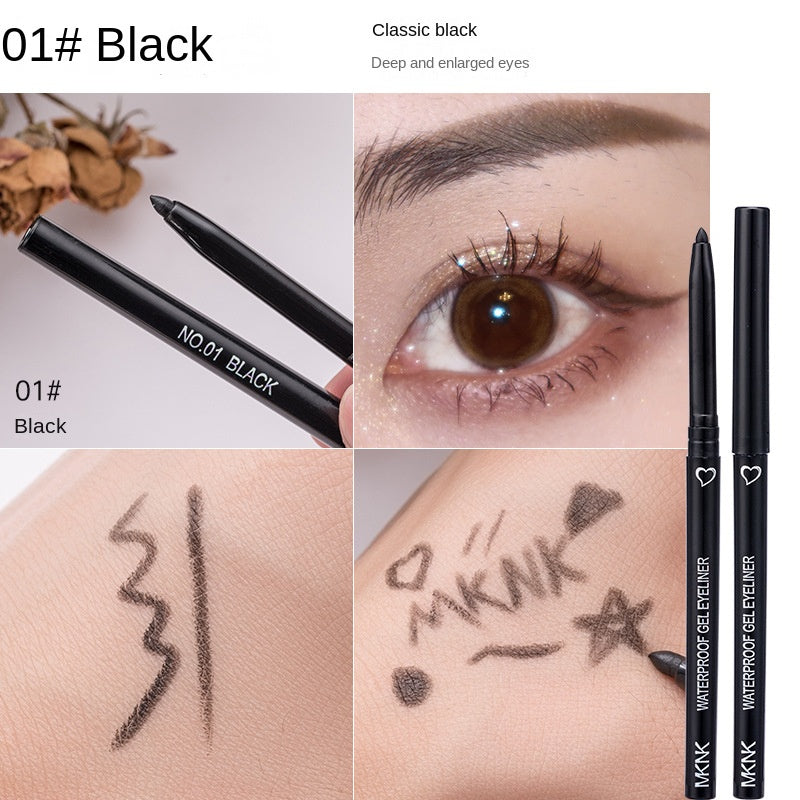 MKNK Eyeliner Water Proof Sweatproof Not Easy To Smudge Lying Silkworm Automatic Eyeliner Lasting Eyeliner