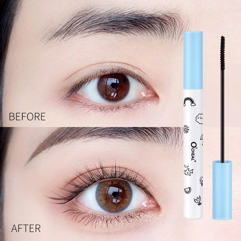 O'CHEAL Small Round Tube Mascara  Not Easy To Smudge Nature Curly Thin Brush Head Dense Lasting Water Proof Mascara