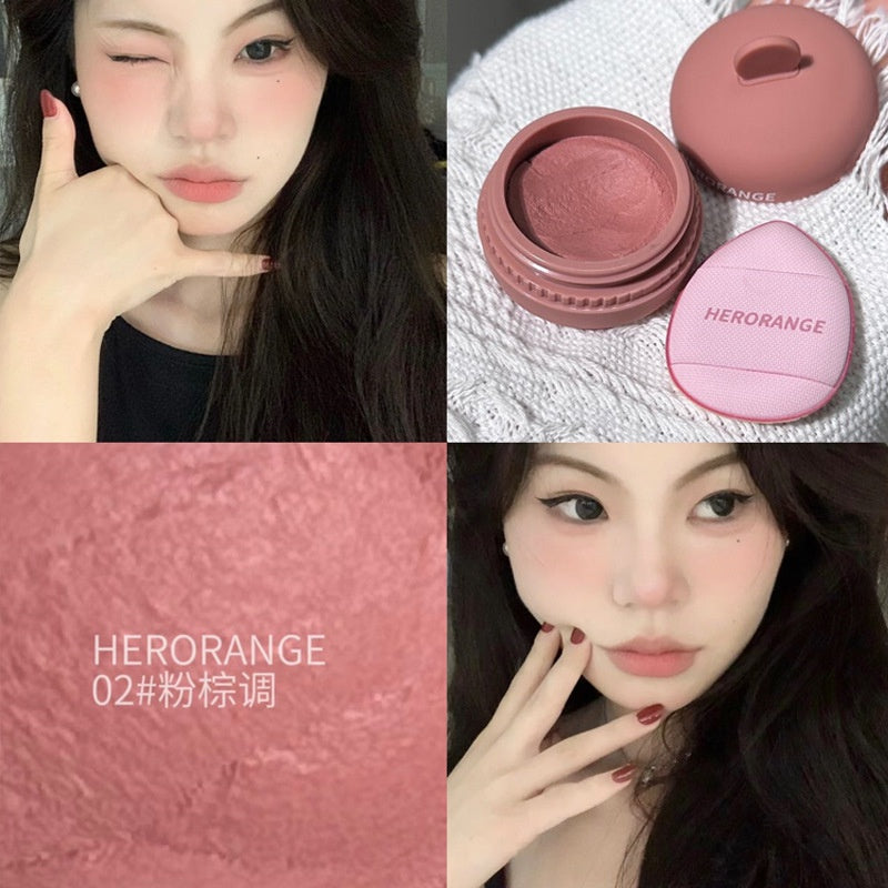 HERORANGE~ Sandwich Mousse Lasting Cream Natural Beautiful Powder Blusher