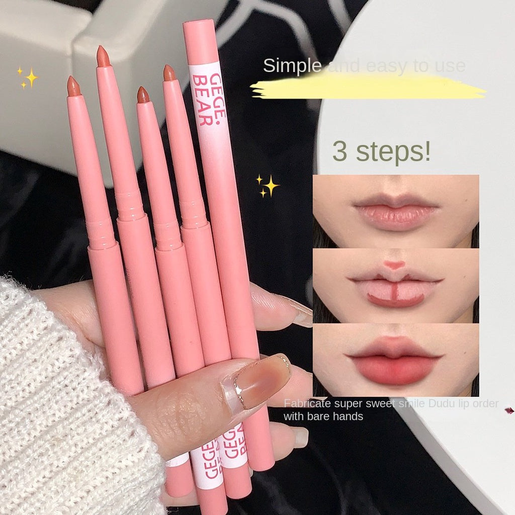 Gege Bear Lipstick Lip Line Pen  Matte Water Proof Lasting Lip Gloss