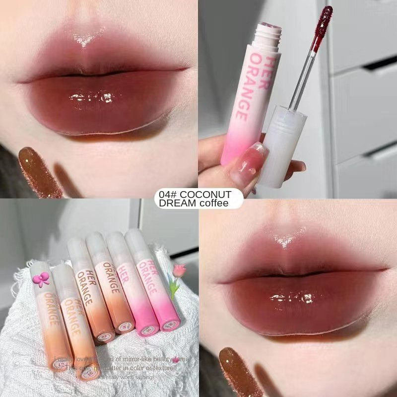 HERORANGE Spring and Summer Lip Gloss Mirror Surface Moisturize Moisturizing Water Proof Lasting Not Easy To Fade Lipstick