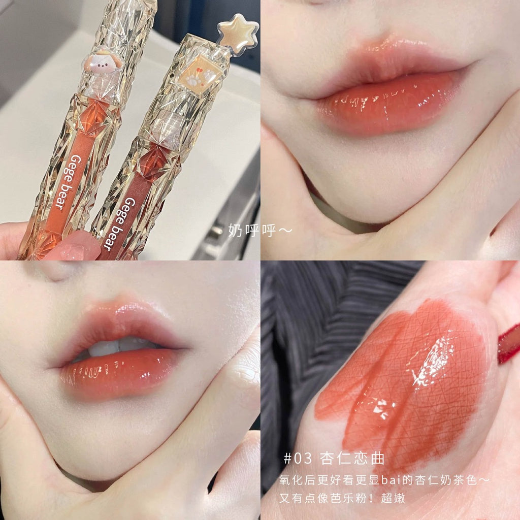 Gege Bear Mirror Surface Lip Gloss Moisturize Water Proof Not Easy To Fade Lasting Lipstick