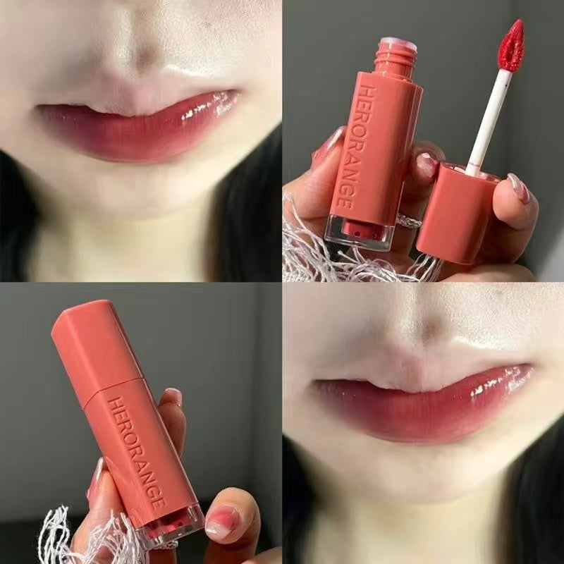 HERORANGE Lip Gloss Mirror Surface Moisturize Not Easy To Fade Water Proof Retro Lipstick