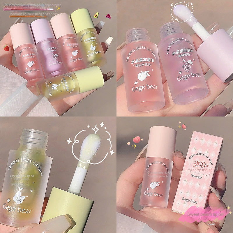 Gege Bear Jelly Lip Oil Transparent Lip Balm Moisturize Moisturizing Mirror Surface Lip Gloss