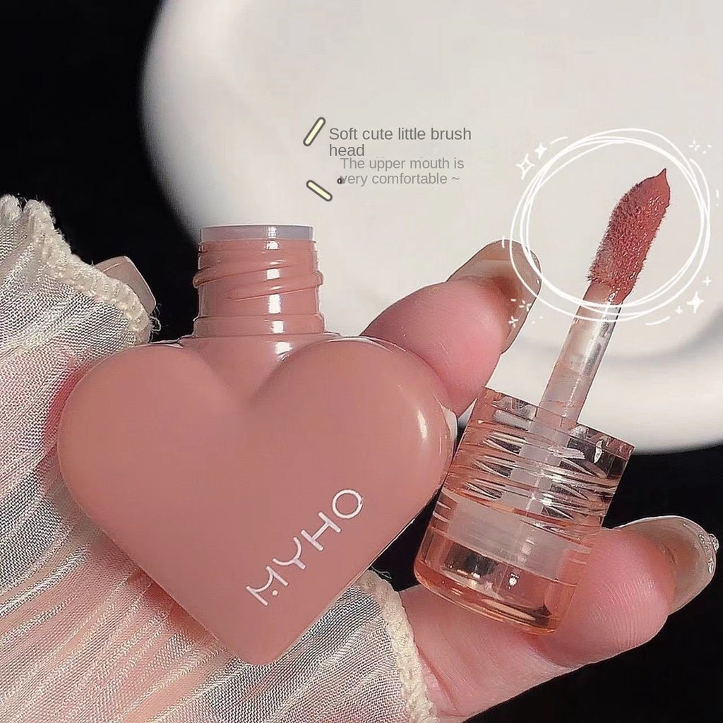 MyHo Heart -shaped Lipstick Velvet Matte Water Proof Not Sticking Cup Not Easy To Fade Heart -shaped Lip Gloss