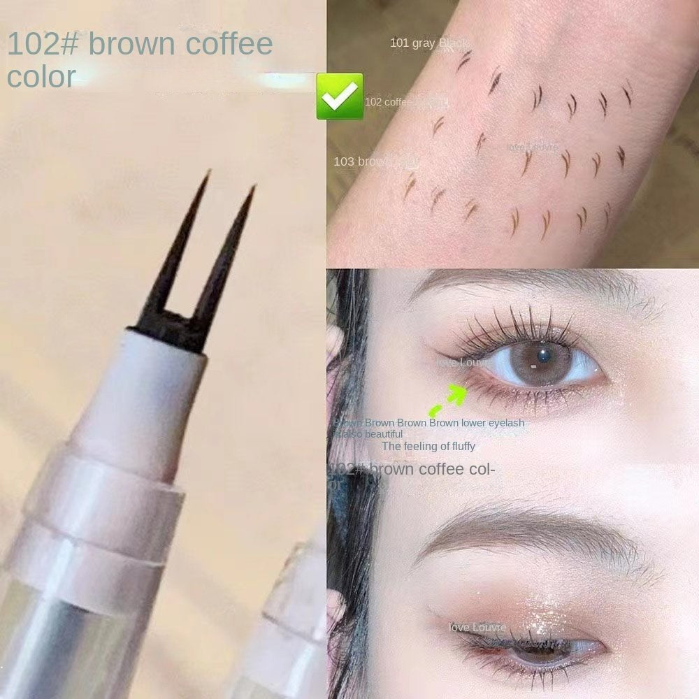 Kakashow Two-color Eyeliner Pencil No Smudge Easy Water Proof Lasting Outline Eyelashes Lying Silkworm Eyebrow Pencil Liquid Eye Pencil