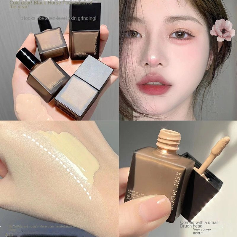 KeKeMood Small Square Bottle Liquid Foundation Lasting Concealer Waterproof Oil Control Moisturizing Nature Makeup