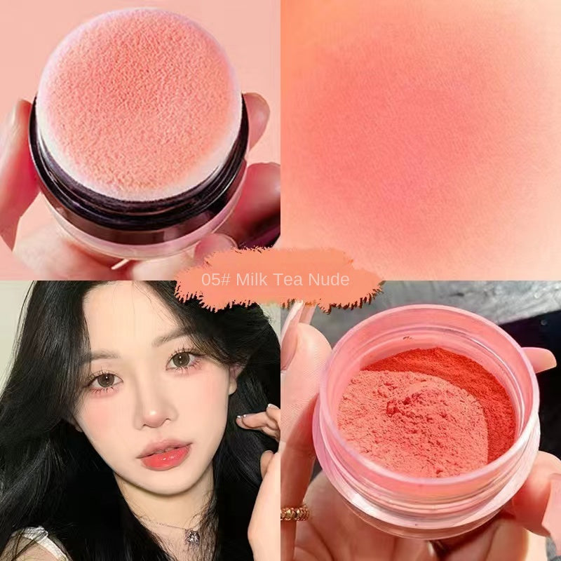 FOMIX Monochrome Blush Matte Nature Makeup Setting Powder Water Proof Lasting Portable with Small Mirror Blush Cream Blusher