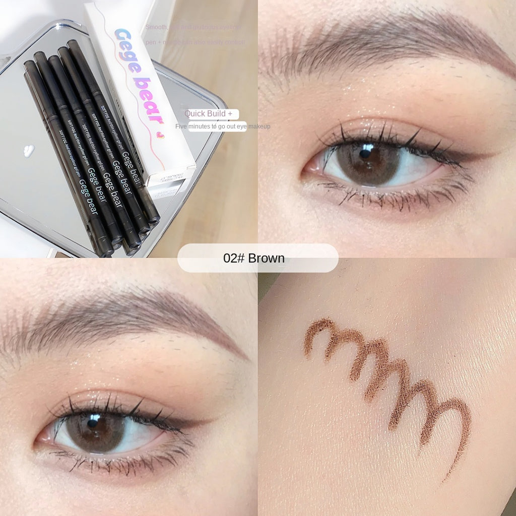 Gege Bear Gel Eyeline Pen Water Proof Matte Ultra -thin Pencil Dry Black Brown Eye Makeup Eyeliner