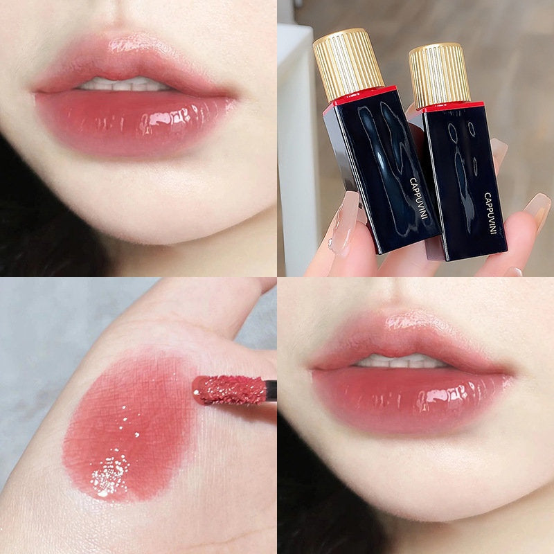 Cappuvini Lip Gloss Mirror Surface Moisturize Matte Lip Glaze Water Proof Lasting Nature Lipstick