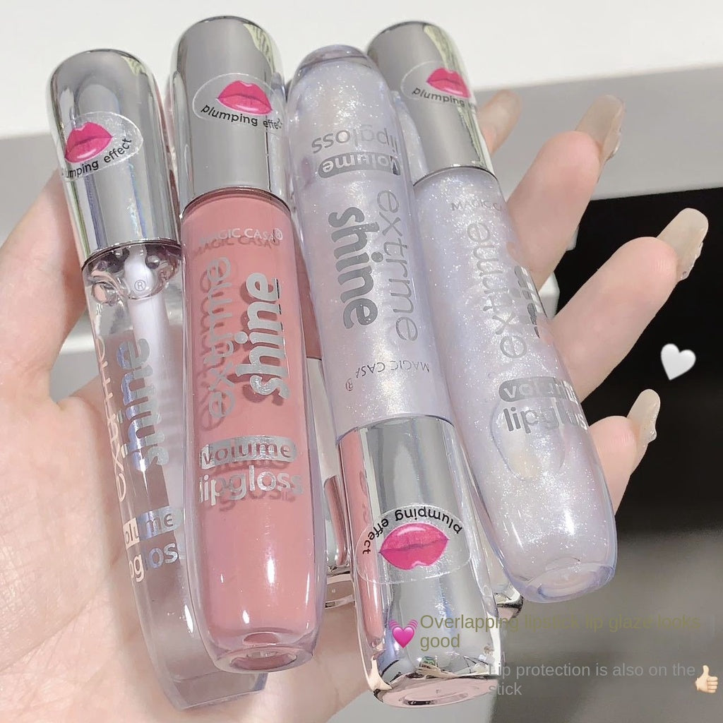 MAGIC CASA Lip Gloss Transparent Mirror Surface Pearlescent Flash Moisturize Moisturizing Water Proof Lasting Lipstick