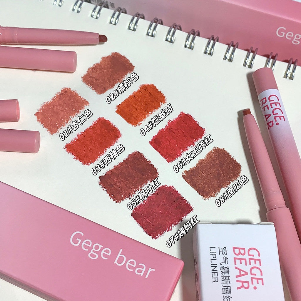 Gege Bear Lipstick Lip Line Pen  Matte Water Proof Lasting Lip Gloss